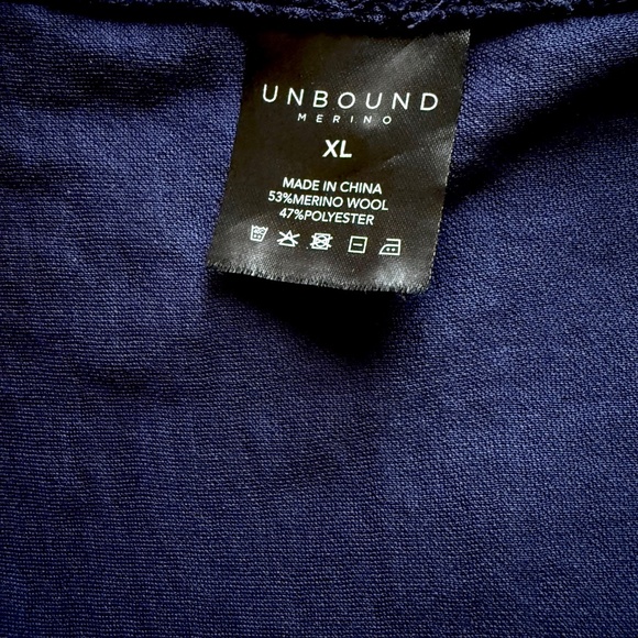 Unbound Merino Mens Polo Navy XL - Picture 3 of 4